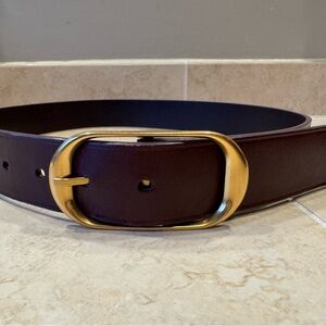 Aritzia Brown and Brass Leather Belt Classic Design